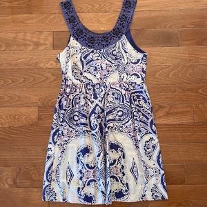 Free People purple floral dress with bead embellishment, size 2